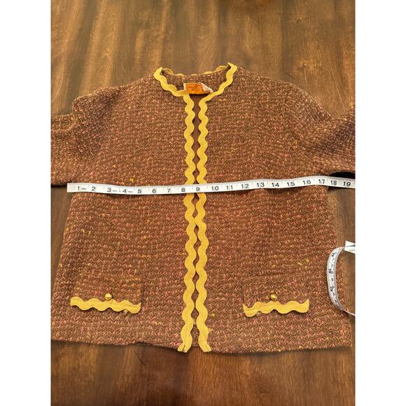 VINTAGE Women's Brown Yellow Susan Laurie 60s 70s 100% Wool Jacket Est. Small - Picture 4 of 6